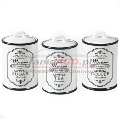 SET 3 KERAMIČNIH POSOD ZA KAVO, ČAJ IN SLADKOR MAESTRO MR-20030-03CS