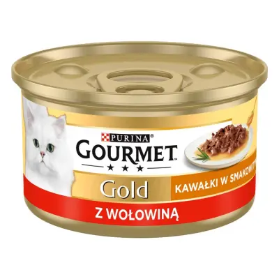 Gourmet Gold Sauce Delight z govedino - mokra mačja hrana - pločevinka - 85 g