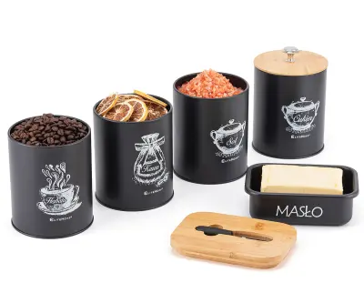 SET 4 KUHINJSKIH POSOD IN POSODA ZA MASLO E-6055