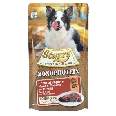 STUZZY za pse Brezžitna monoproteinska govedina z borovnicami 150g