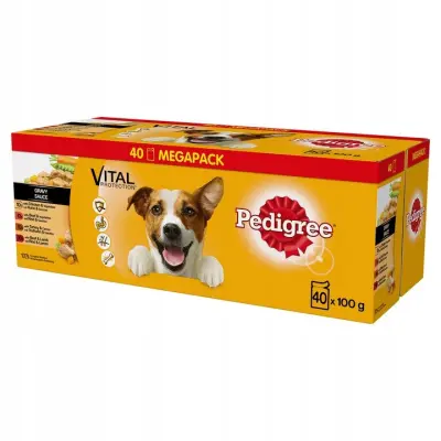 PEDIGREE Adult Mix of Flavours z zelenjavo v omaki - mokra hrana za pse - 40x100 g