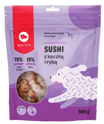 MACED Sushi z raco in ribo - poslastica za pse - 500 g