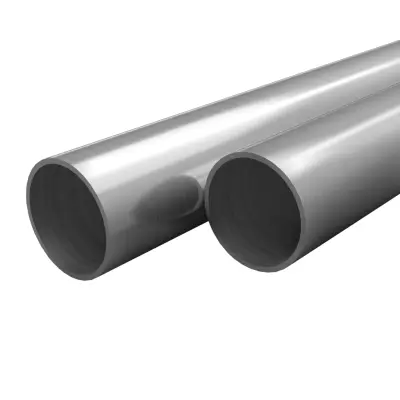 vidaXL Cevi iz nerjavečega jekla 2 kosa okrogle V2A 2m Ø48x1,8mm