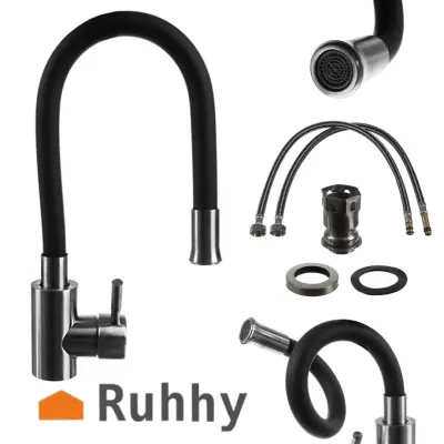 FLEKSIBILNO STOJEČE KUHINJSKO KORITO FATTER, ČRNO RUHHY