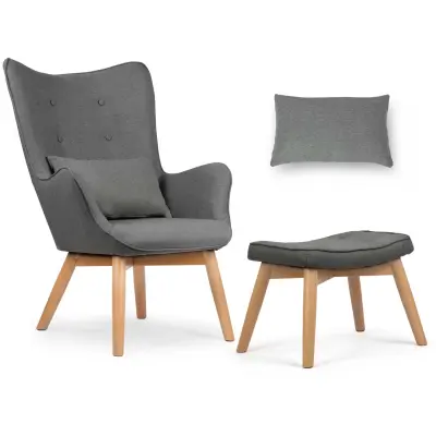 Naslanjač uszak z nogometnim naslonom Sofotel Norse Grey