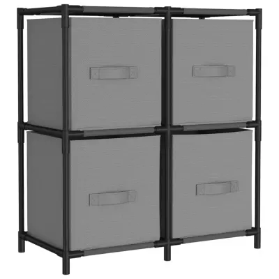 vidaXL Omara s 4 košarami iz blaga siva 63x30x71 cm jeklo