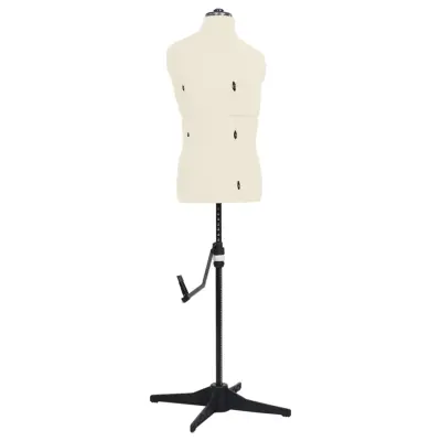 vidaXL Nastavljiva krojaška lutka moška krem velikost 37-45