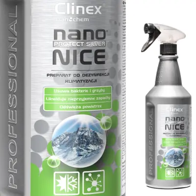 Tekoče dezinfekcijsko sredstvo za odstranjevanje gliv iz klimatskih in prezračevalnih naprav CLINEX Nano Protect Silver Nice 1L