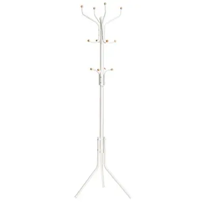 Kovinsko stojalo za oblačila, obešalnik za vrečke za klobuke, 182 cm visoko drevo, RCR19W, krem bela/slonokoščena