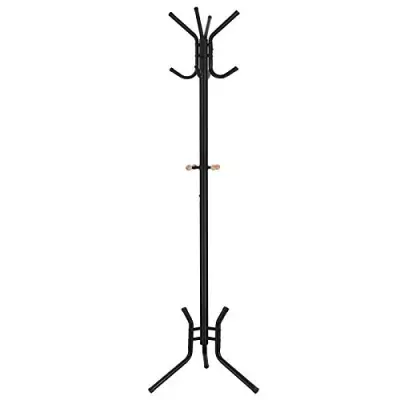Elegantno kovinsko stojalo z 12 kavlji 176 cm črno RCR17B