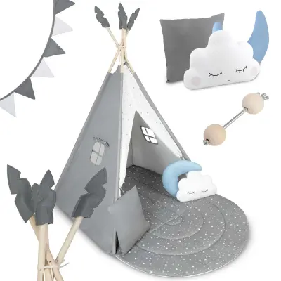 Tipi šotor za otroke NK -406 Nukido - siva