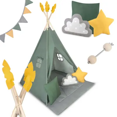 Tipi šotor za otroke NK -406 Nukido - zelena