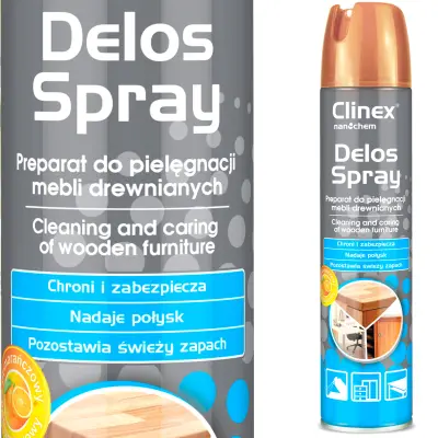 Čistilo za pohištvo odstranjuje umazanijo, prah sledi rok lošči CLINEX Delos Spray 300 ml