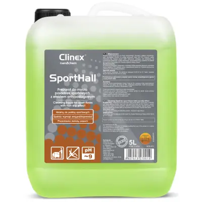 Protizdrsna tekočina za čiščenje PVC, linoleja, parketa v športnih dvoranah CLINEX SportHall 5L