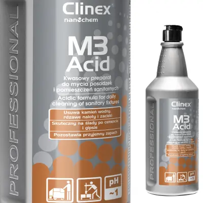 Kislinski koncentrat za čiščenje kopalnic in sanitarnih prostorov CLINEX M3 Acid 1L