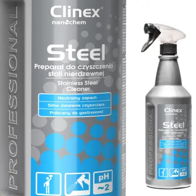 CLINEX Gastro Steel 1L tekočina za čiščenje pohištva in aparatov iz nerjavečega jekla