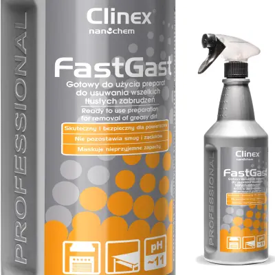 Sredstvo za čiščenje mastne umazanije v kuhinji za nape, pulte, tla, stene CLINEX FastGast 1L