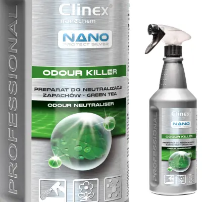 Osvežilec zraka za nevtralizacijo vonjav CLINEX Nano Protect Silver Odor Killer - Green Tea 1L