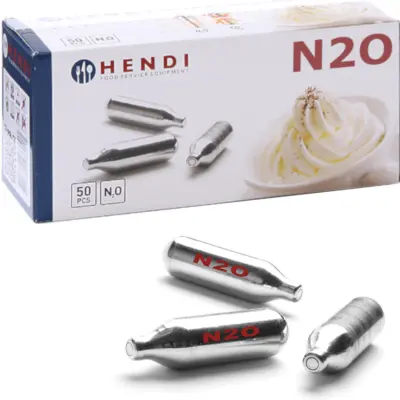 Kartuše za sifon za stepeno smetano s plinom N2O 50 kos - Hendi 586907