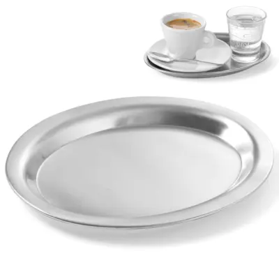 Ovalni jeklen servirni pladenj za kavo 26,5x19,5 cm
