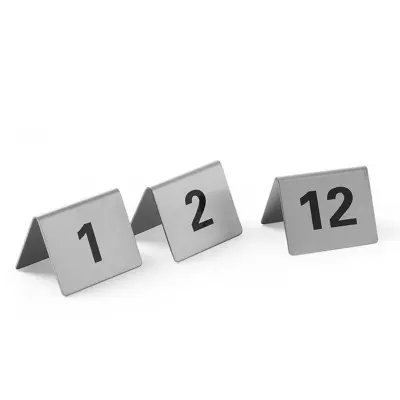 Informacijska ploščica TABLA ŠTEVILKA 1-12, nerjaveče jeklo, komplet 12 kos. - Hendi 663844