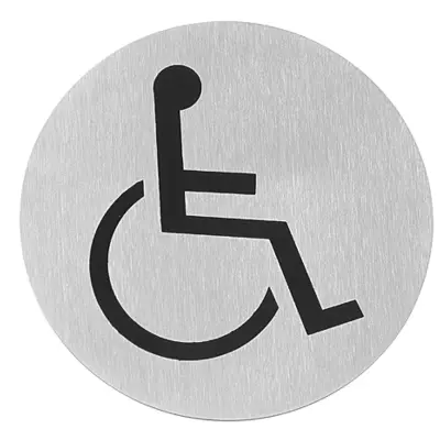 Samolepilna informativna tablica ZA INVALIDE, nerjaveče jeklo, dia. 75 mm - Hendi 663646