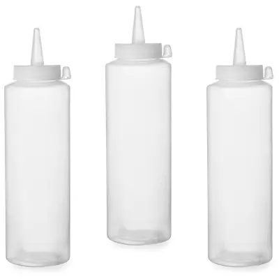 Dozirna steklenica za hladne omake, set 3 kosov. - prozorna 0,7L - HENDI 557952