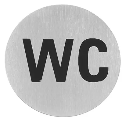 Samolepilna informacijska tablica za WC vrata, nerjaveče jeklo, dia. 75 mm - Hendi 663622