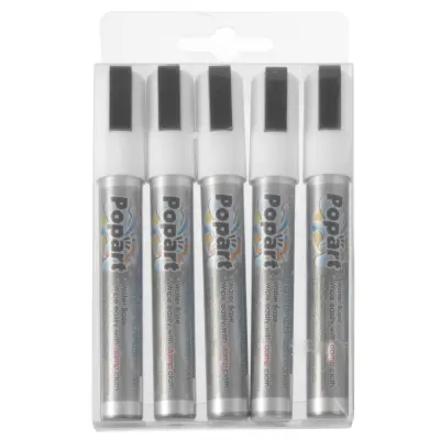 Označevalci za belo tablo, konica 2-6 mm, beli, set 5 kosov. - Hendi 664209