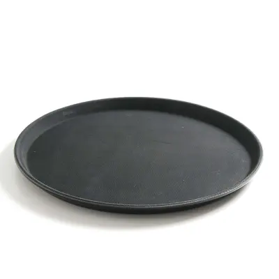 Natakarski pladenj, protizdrsni, odporen, okrogel, premer. 36 cm - črna