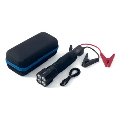3v1 zagon avtomobila Jump Starter + 8000mAh powerbank + LED svetilka - črna