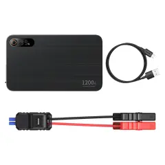 3v1 zagon avtomobila Jump Starter 1200A + 7200mAh power bank + LED svetilka - črna