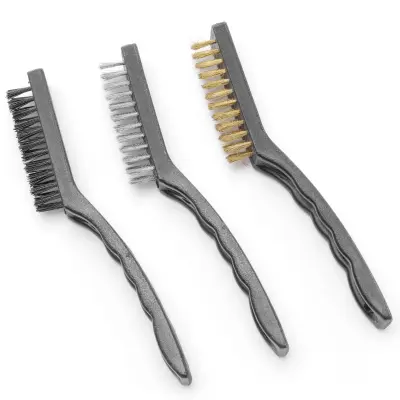 Krtača za čiščenje rešetke BBQ, jeklo, najlon, medenina SET 3 kosov, dolžina 230 mm - Hendi 525531