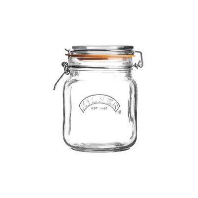 KIL-Jar 1 l Square Clip Top Jar