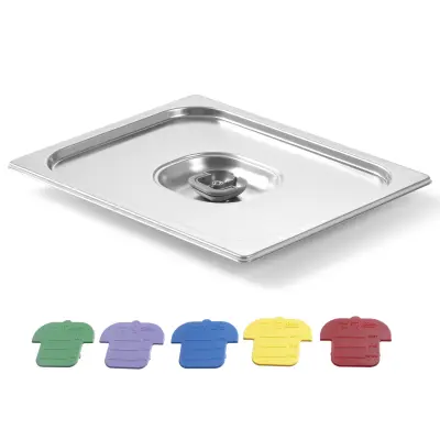 Pokrov za GN posodo z barvnimi sponkami Haccp GN1/1 530x325mm nerjaveče jeklo - Hendi 805206