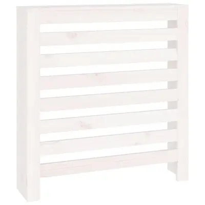vidaXL Pokrov za radiator bela 79,5x19x84 cm trdna borovina