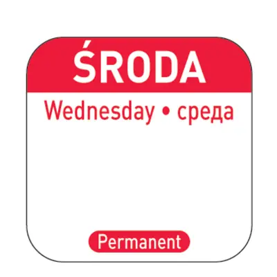 Nalepke za varnost hrane za posode za večkratno uporabo Sreda PL RU EN 1000 kos Hendi 850091