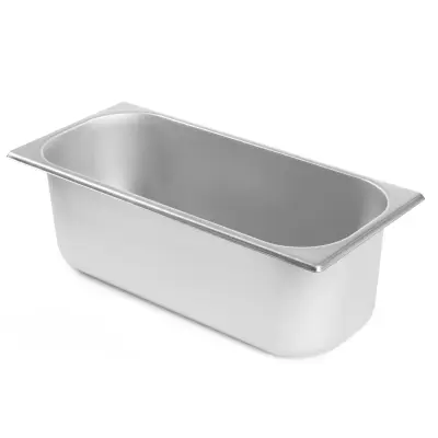 Profesionalni pladenj za sladoled iz nerjavečega jekla, 360x165x120mm, prostornina. 5L - Hendi 807019