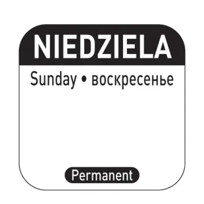 Nalepke za varnost hrane za posode za večkratno uporabo Sunday PL RU EN 1000 kosov Hendi 850138