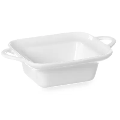 Pravokotni pekač z ročaji 100x140x45mm beli porcelan - Hendi 784105