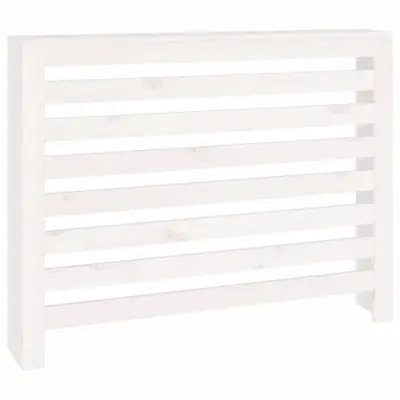 vidaXL Pokrov za radiator bela 108,5x19x84 cm trdna borovina