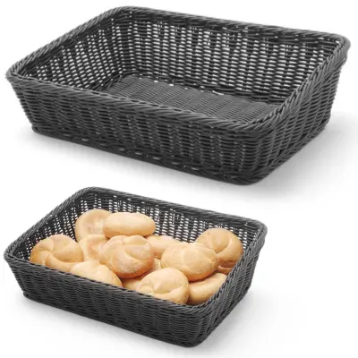 Košara za kruh, poševni pravokotni kruh, črna 400x300x120 mm - Hendi 426661