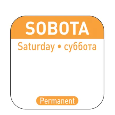 Nalepke za varnost hrane za posode za večkratno uporabo Saturday PL RU EN 1000 kom. Hendi 850121