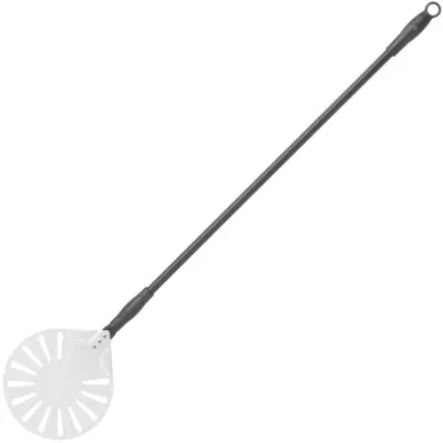Lopata za pico z luknjami in drsnim ročajem, aluminij, okrogla, premer. 230 mm dolga 1200 mm - Hendi 617168
