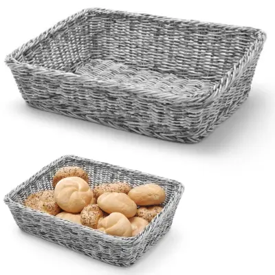 Košara za kruh, poševni pravokotni kruh, siva 400x300x120 mm - Hendi 426661