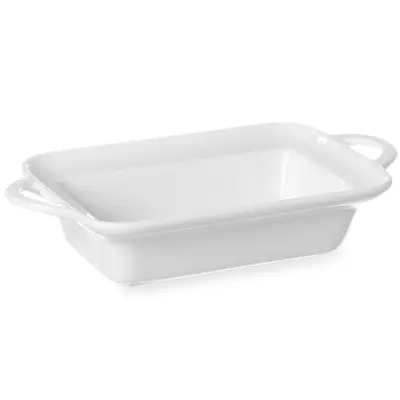 Pravokotni pekač z ročaji 190x120x50mm beli porcelan - Hendi 784112
