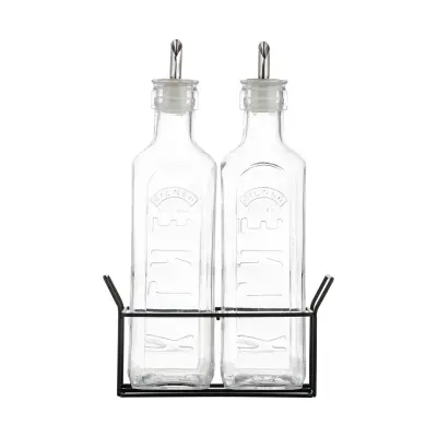 KIL-Set 2 steklenic za kis/olive + stojalo