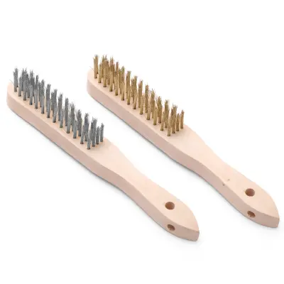 Krtača za čiščenje žara, rešetka za žar, jeklene in medeninaste ščetine, SET 2 kosa, dolžina 290 mm - Hendi 525555