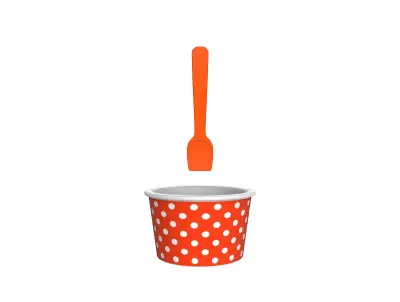 Abecedar! - Posoda za sladoled, oranžna in bela