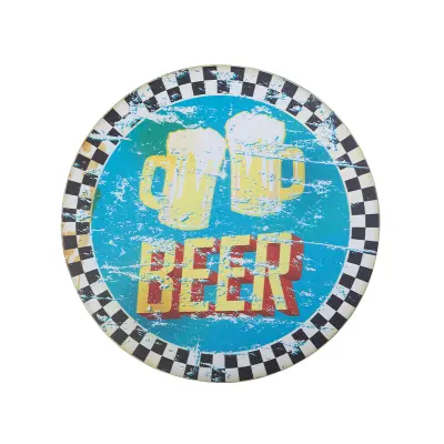 Okrogla okrasna tabla za pivo